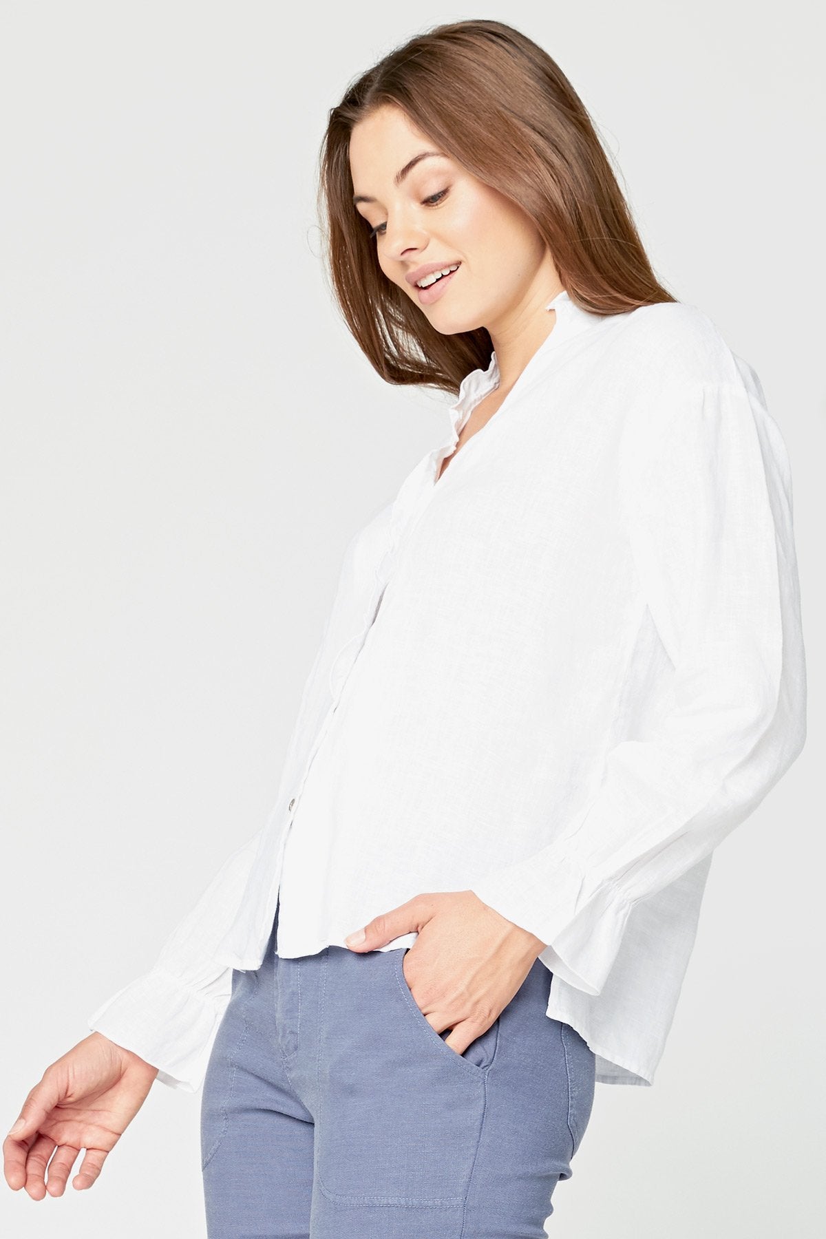 XCVI Lettuce Edge Blouse