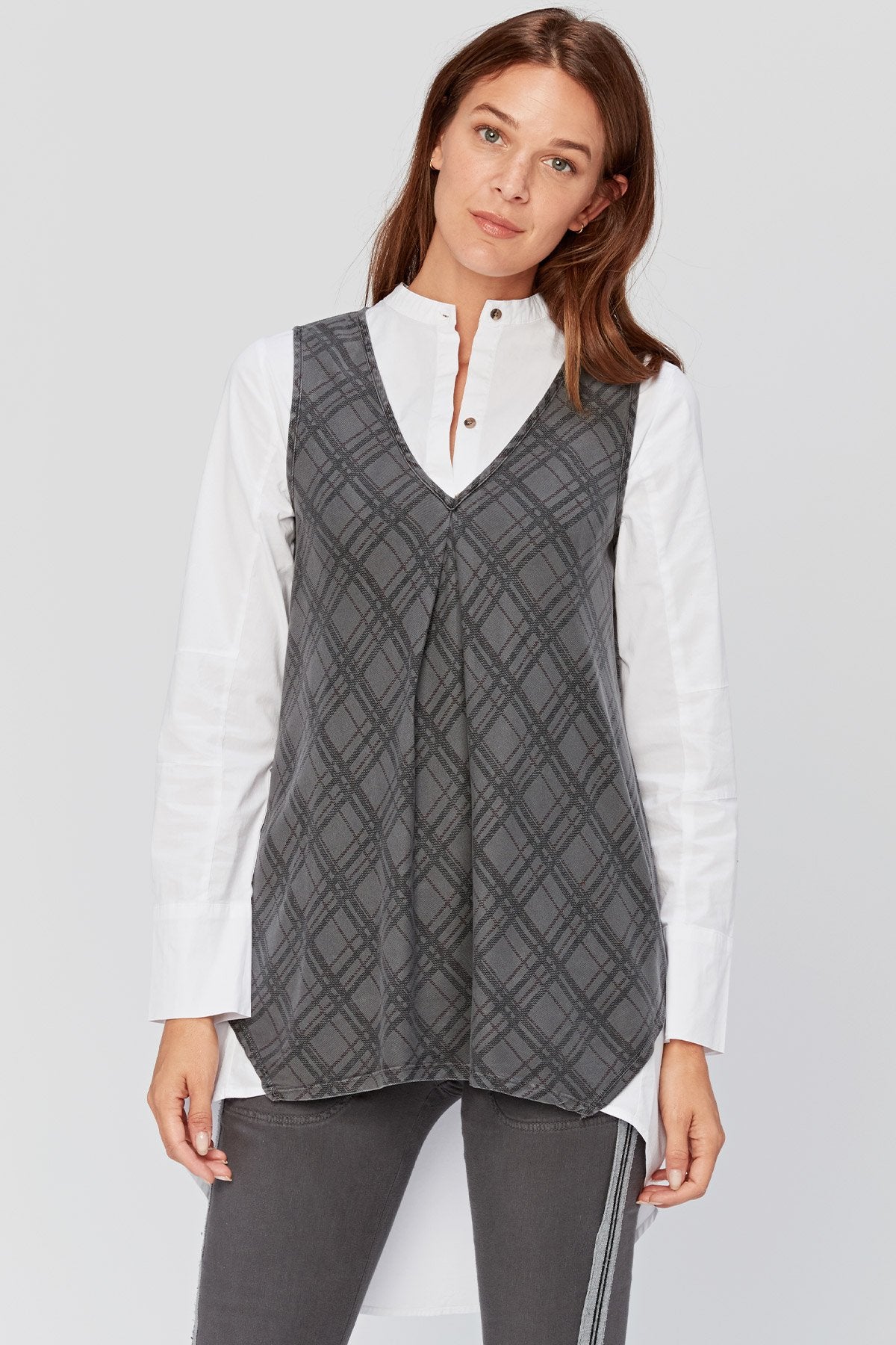 XCVI Plaid Shift Tank