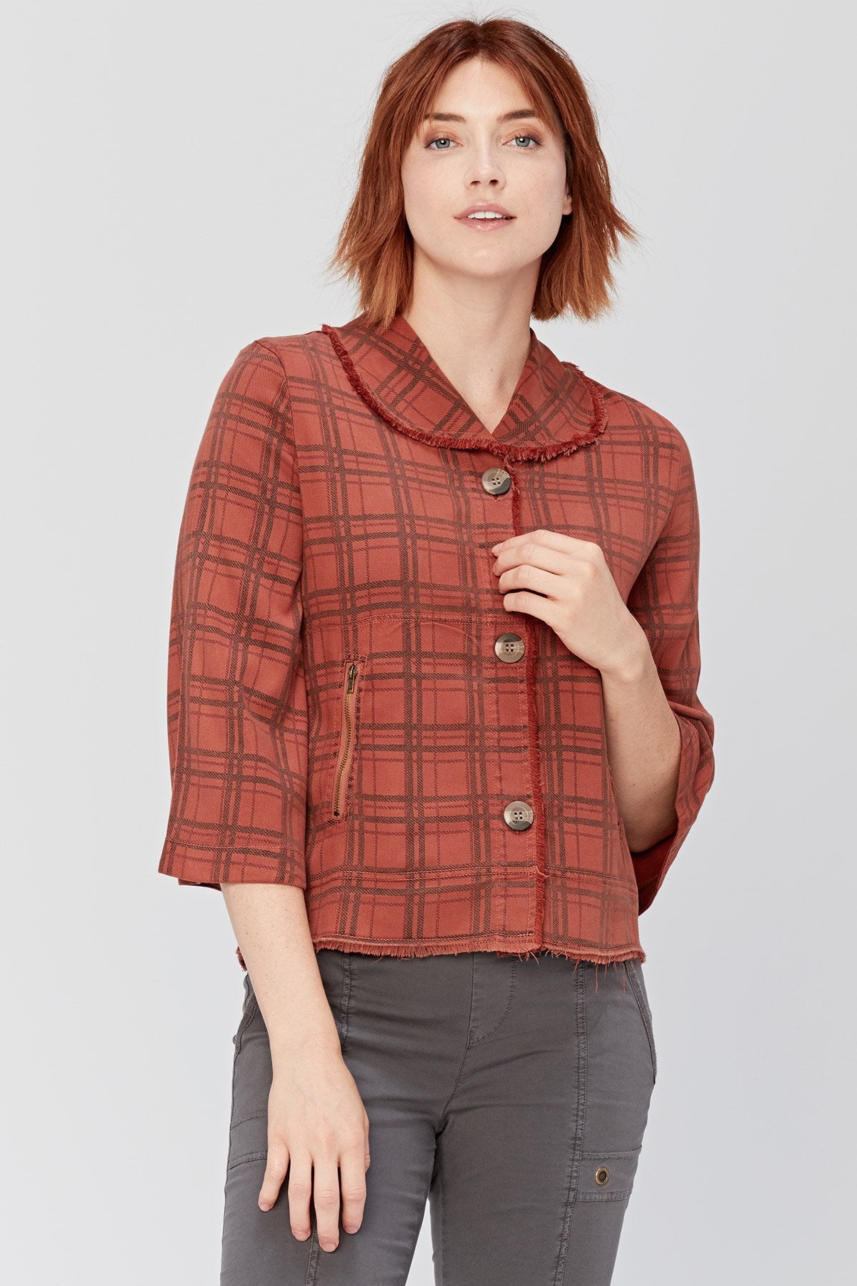 XCVI Boxy Plaid Blazer