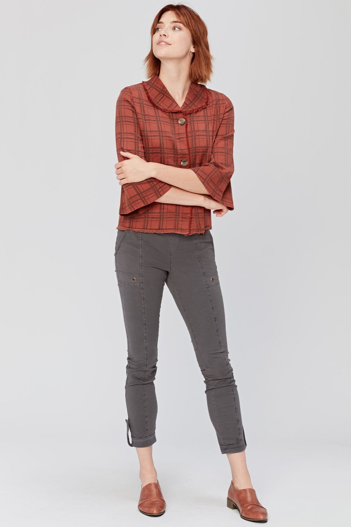 XCVI Boxy Plaid Blazer