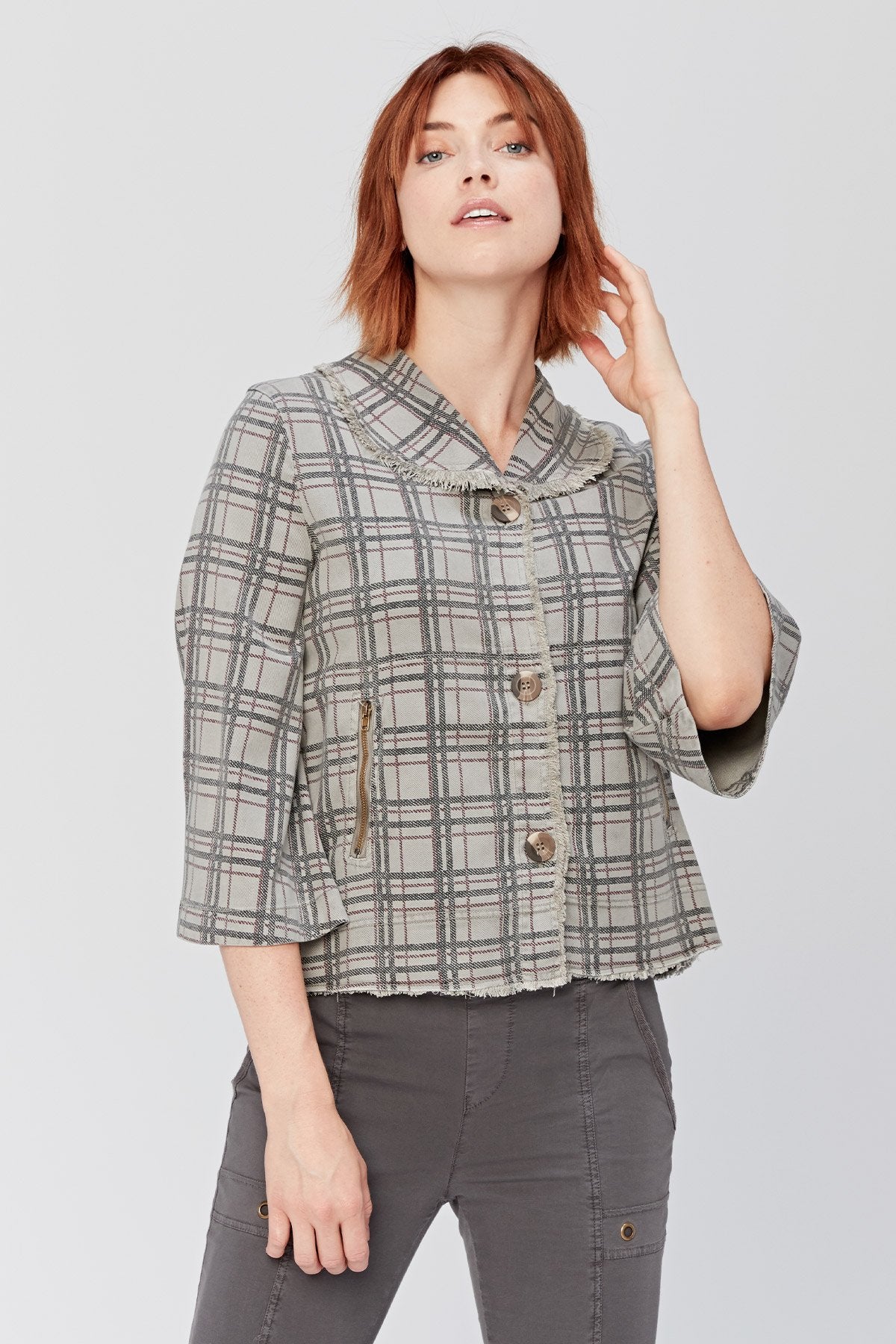 XCVI Boxy Plaid Blazer