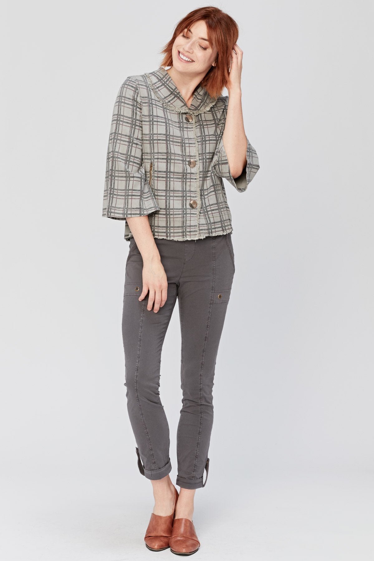 XCVI Boxy Plaid Blazer