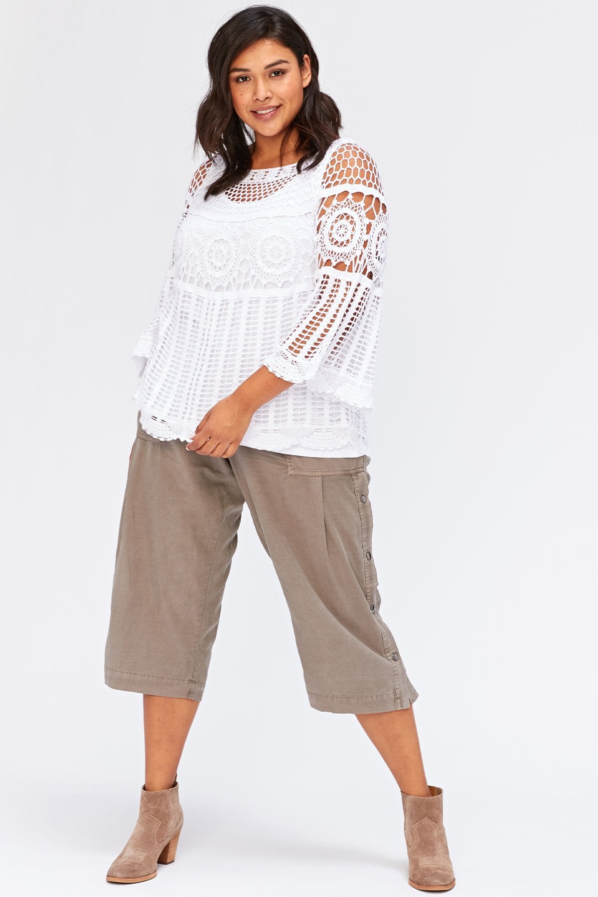 XCVI Plus Snap Detail Trouser+