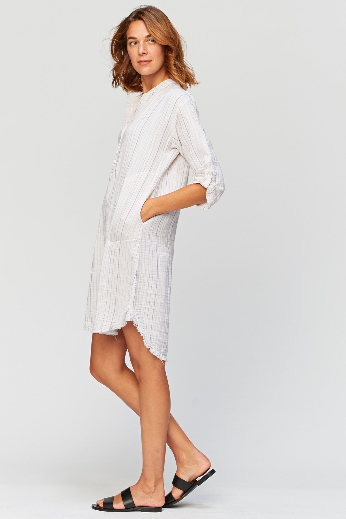 XCVI Ynez Stripe Shirt Dress