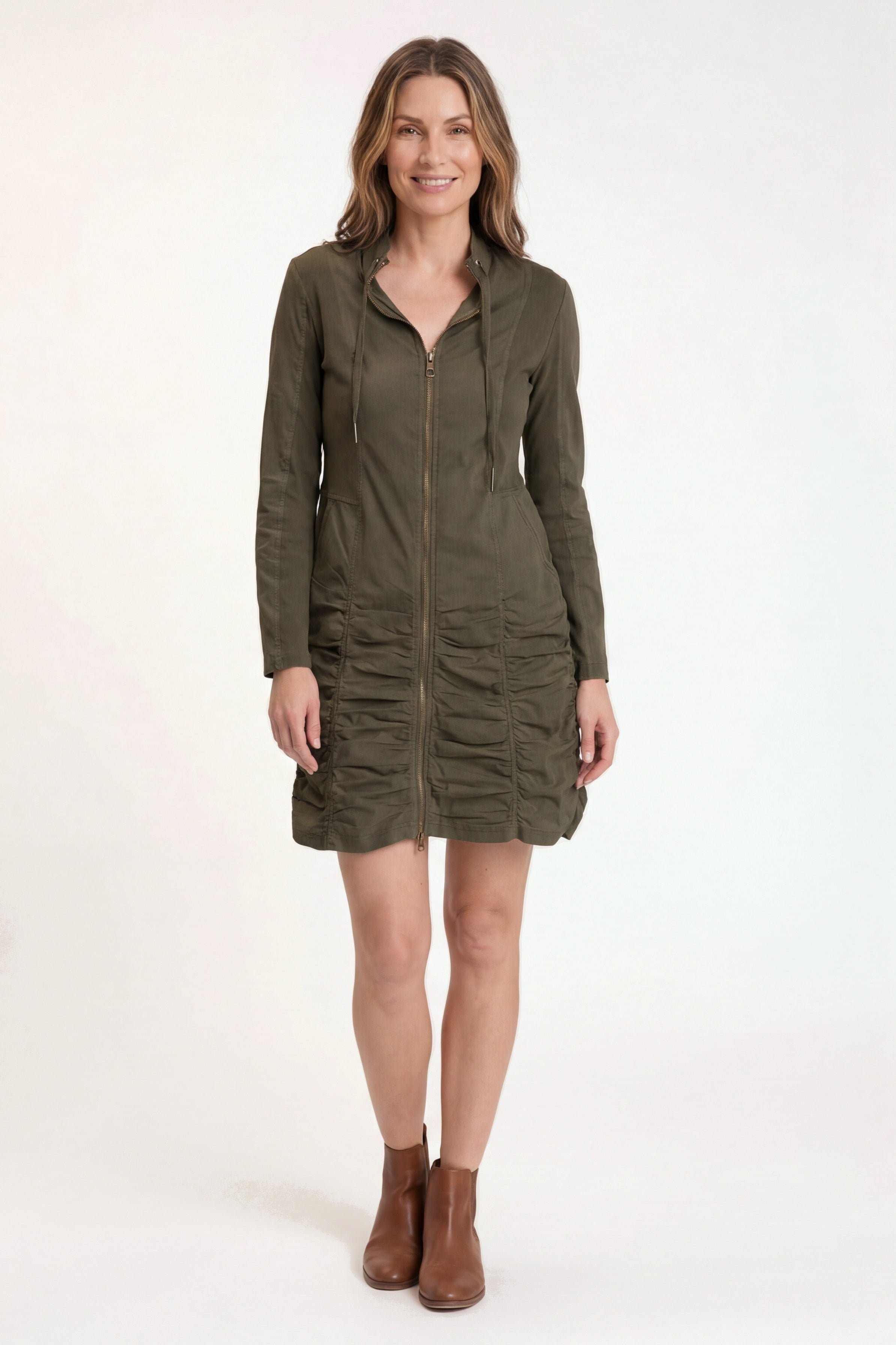 Wearables Fiore Poplin Zip-Up Jacket Dress 