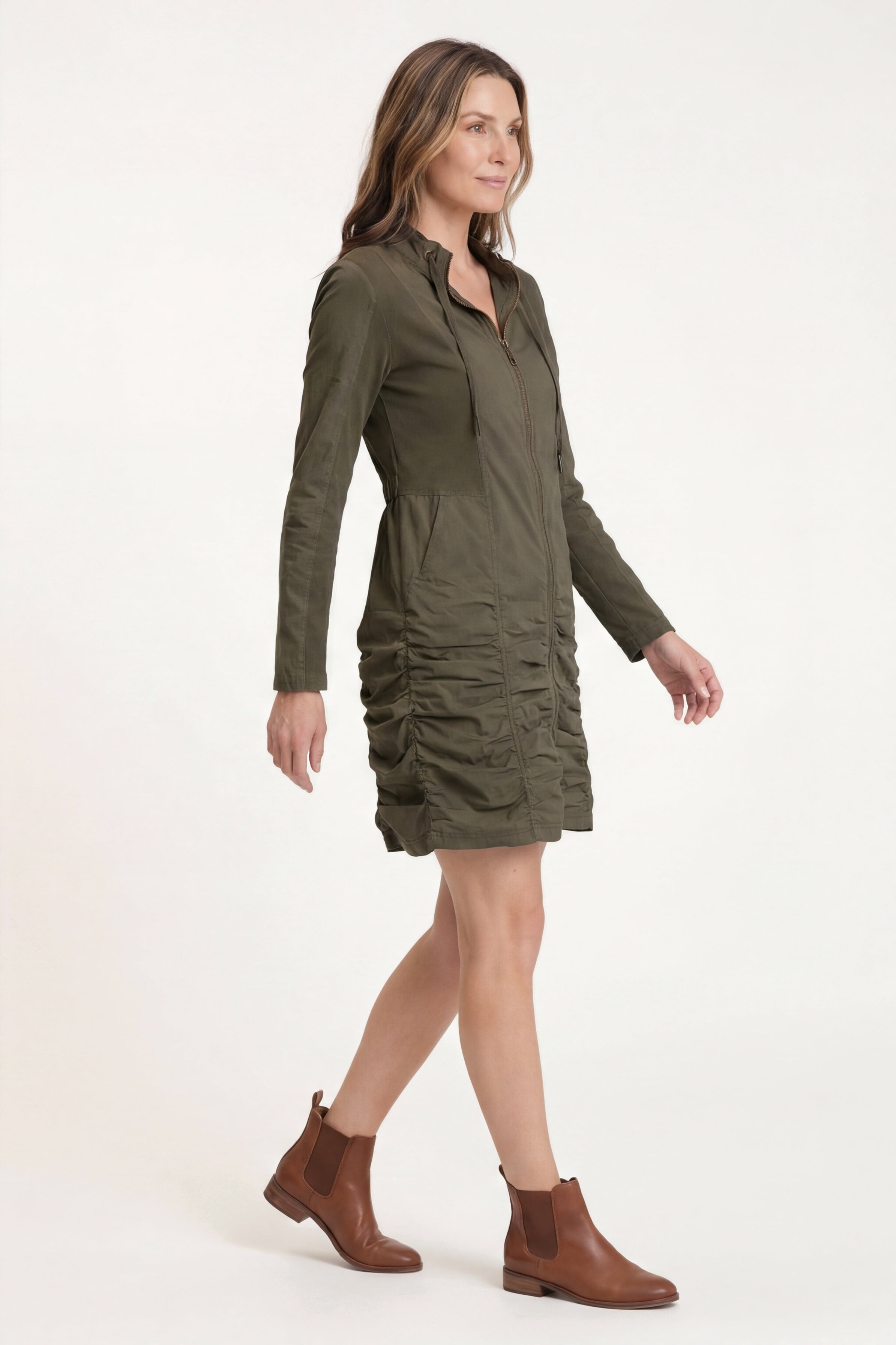 Wearables Fiore Poplin Zip-Up Jacket Dress 