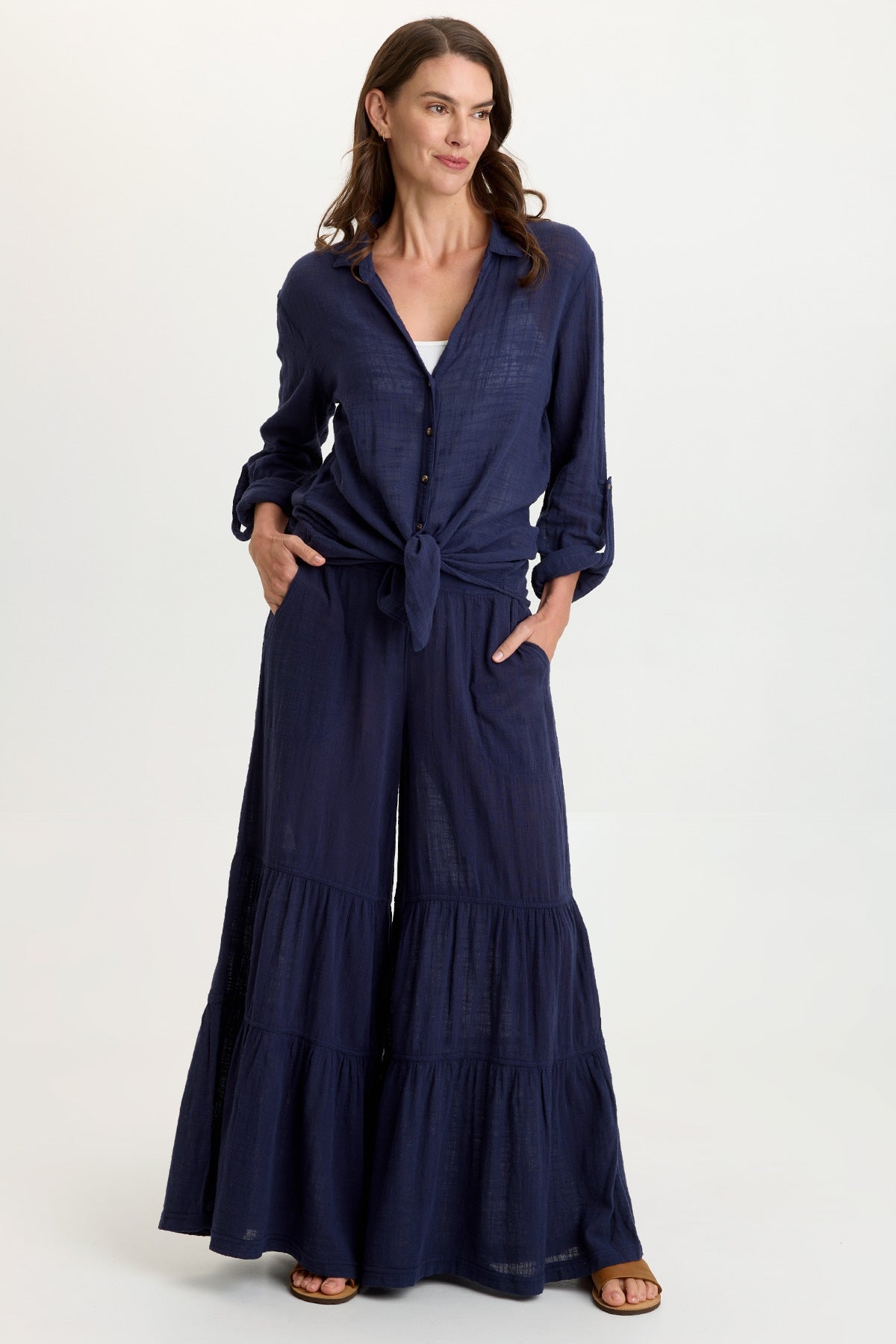 Wearables Lando Gauze Tiered-Bottom Pant 