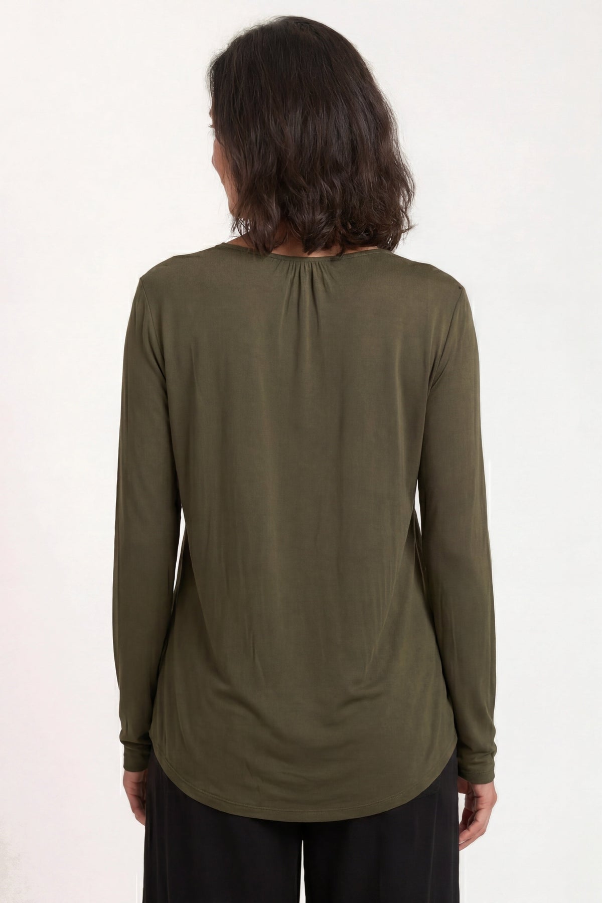 XCVI Kalvin Satin Long Sleeve V-Neck Top 