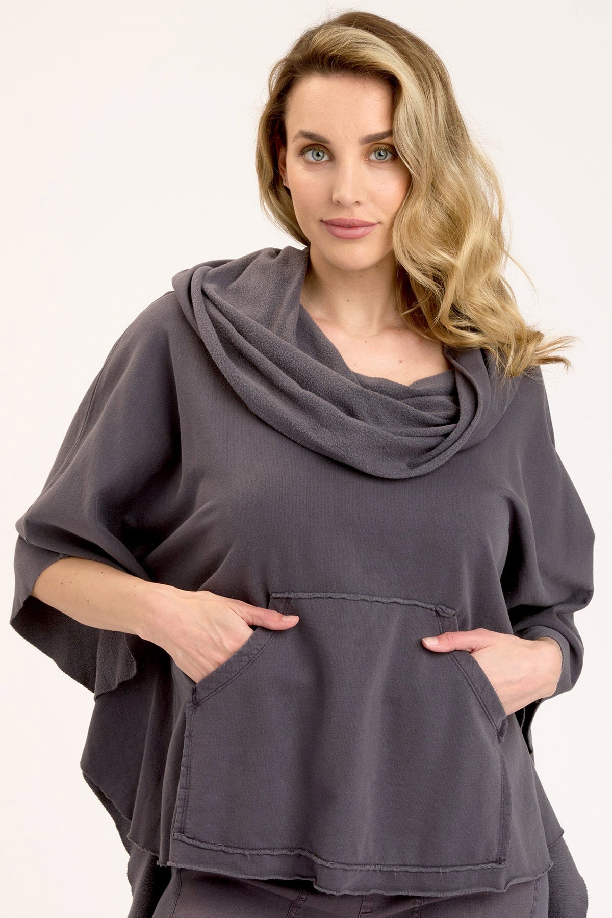 Core By Wearables Paige Poncho In Grey