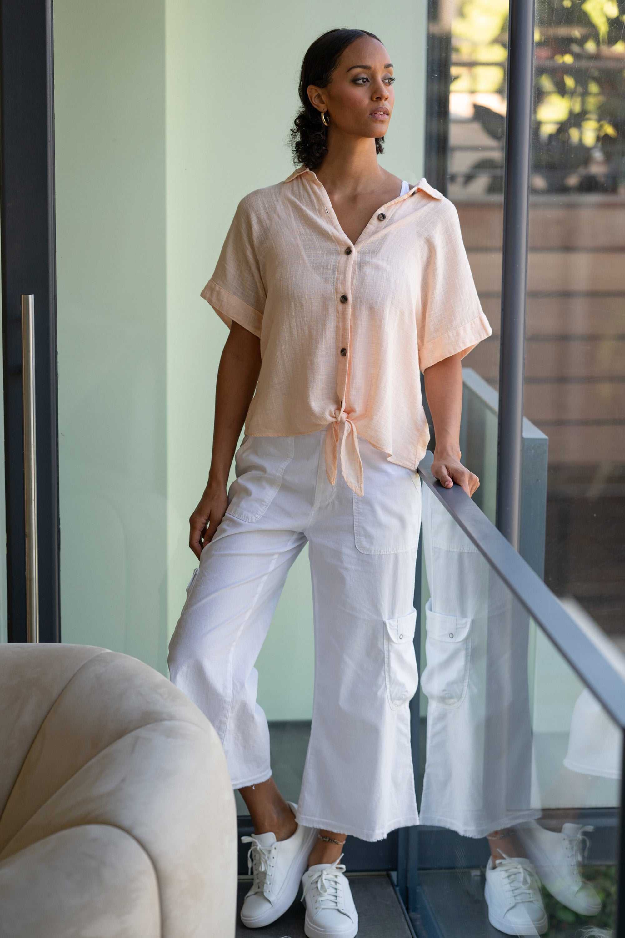 Wearables Femke Stretch Poplin Cargo Crop 