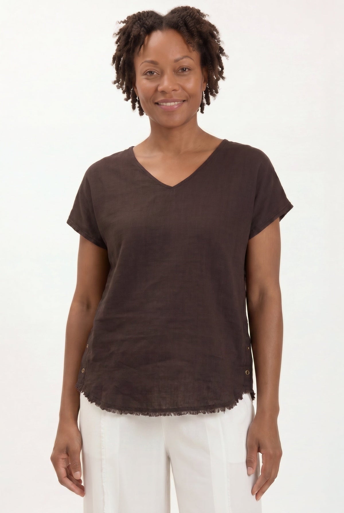 XCVI Rian Linen Short Sleeve Top 
