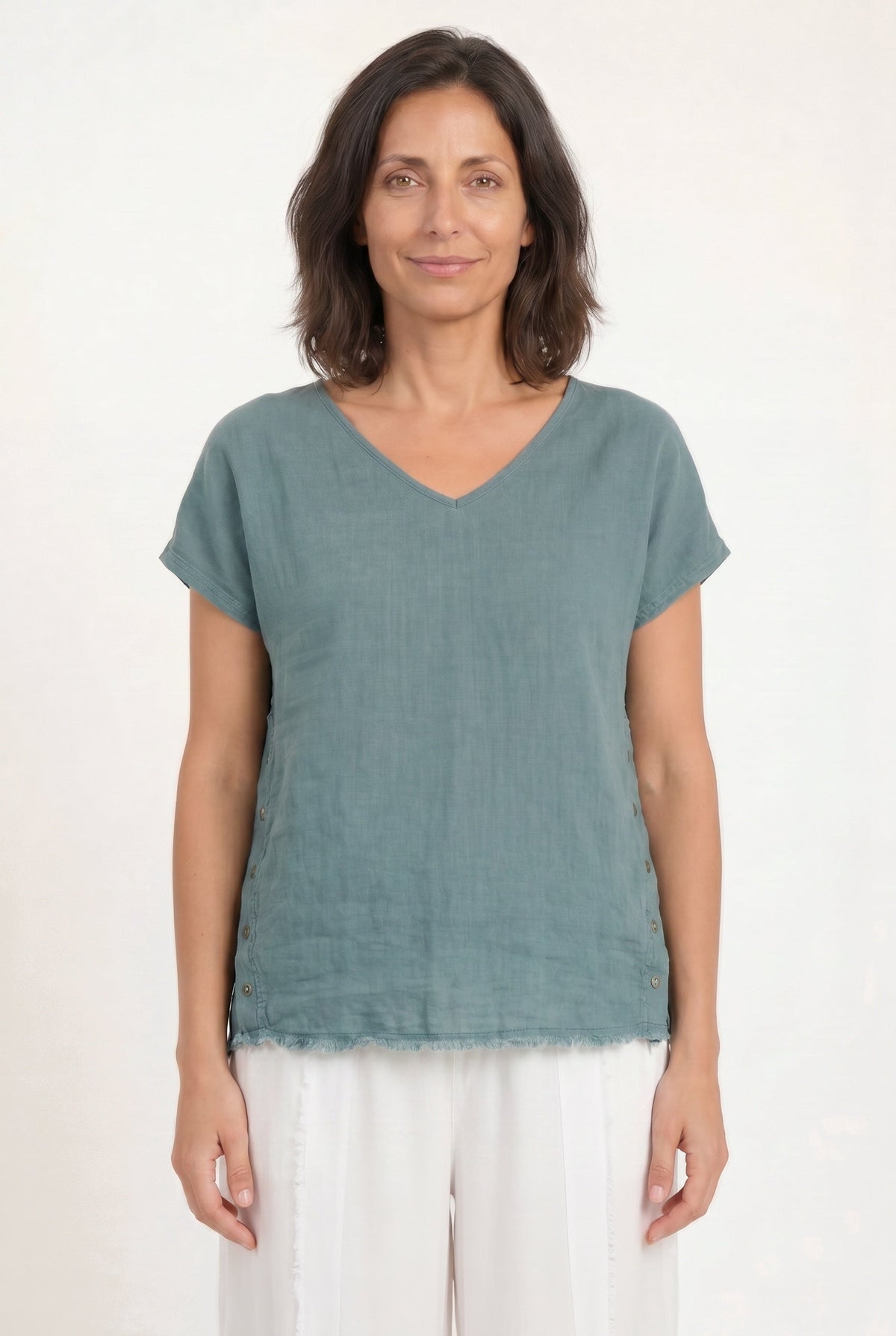 XCVI Rian Linen Short Sleeve Top 