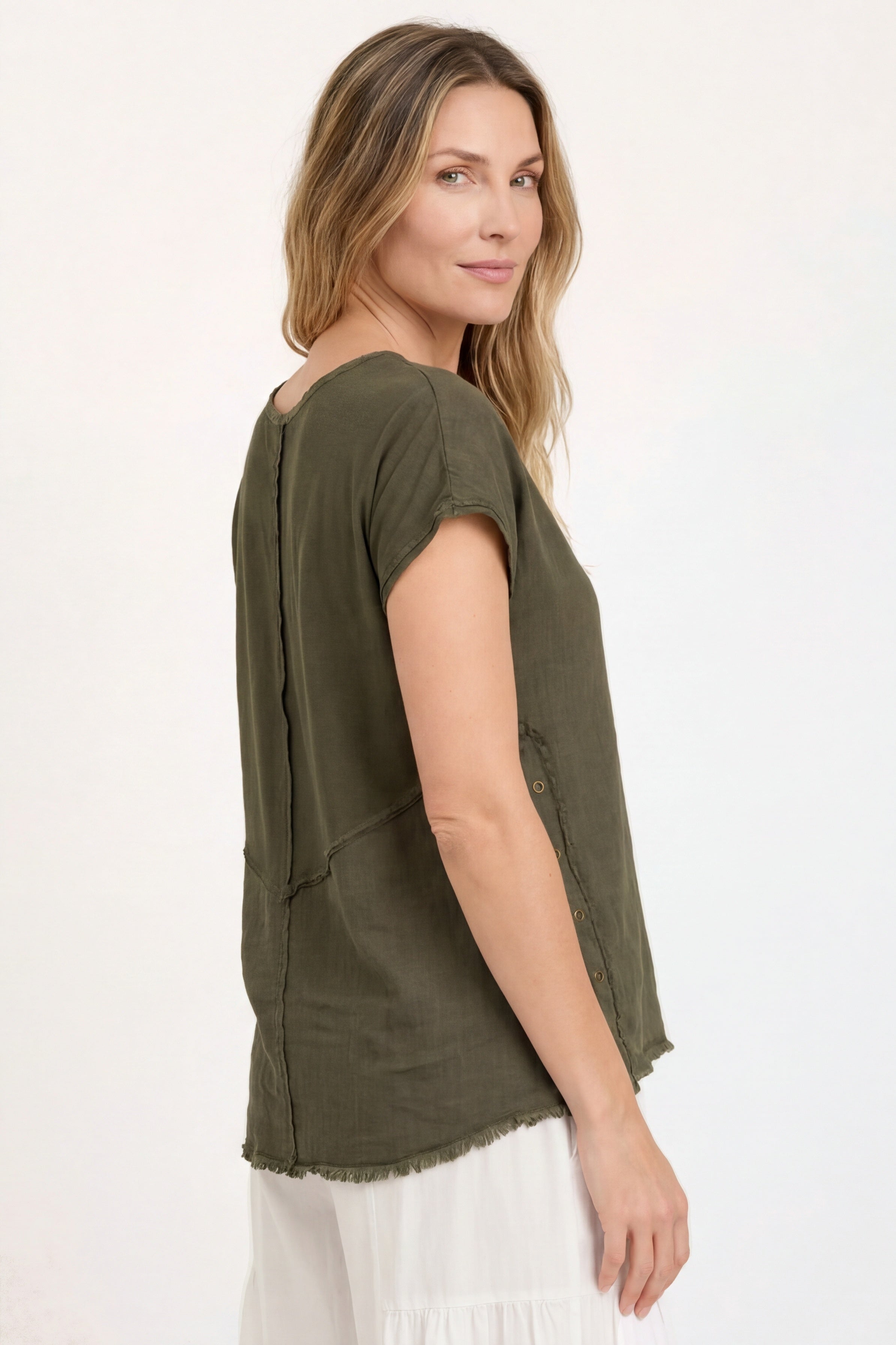 XCVI Rian Linen Short Sleeve Top 