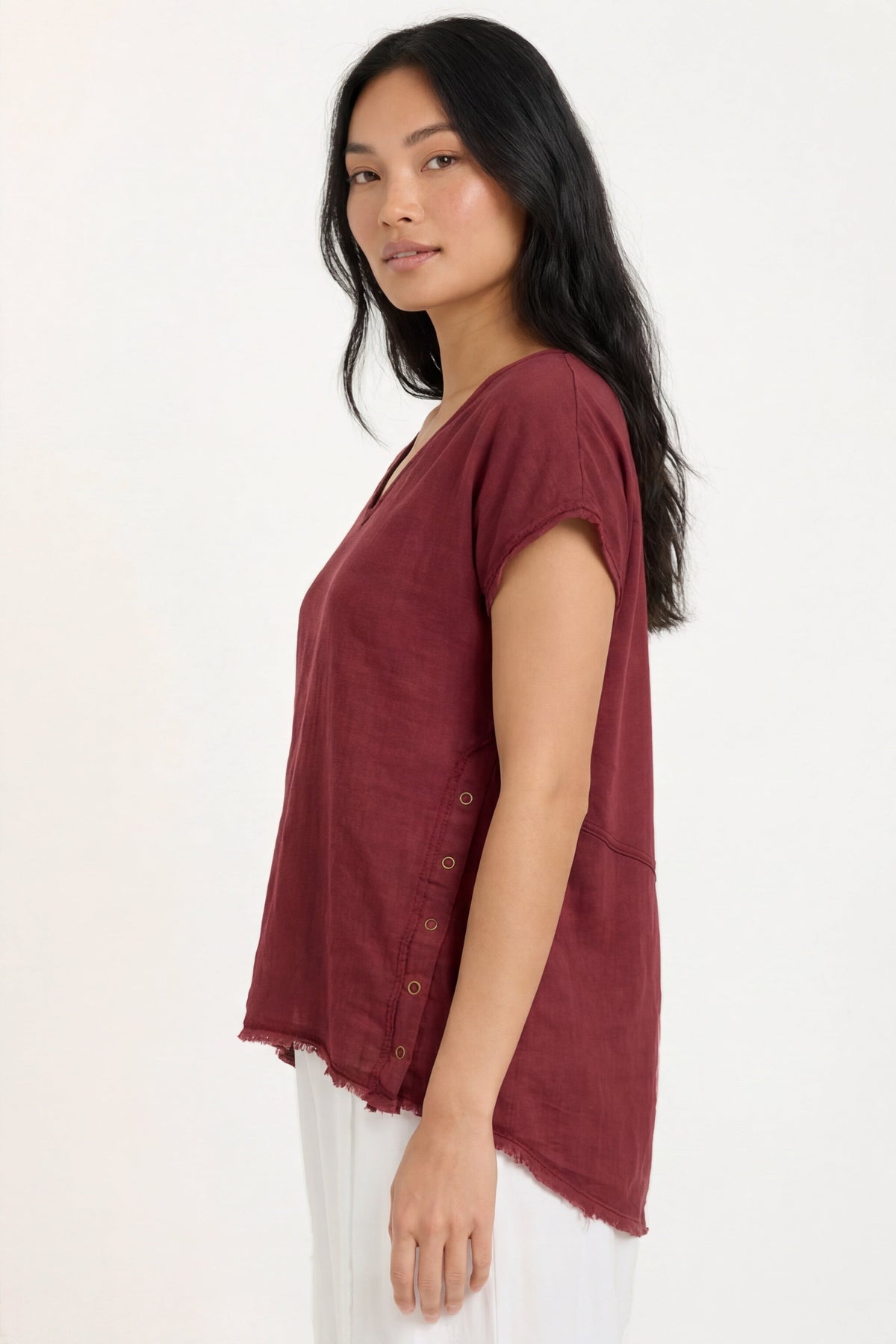 XCVI Rian Linen Short Sleeve Top 