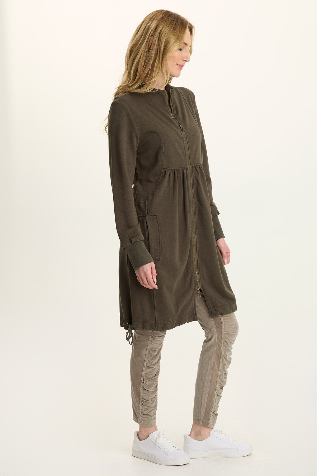 Wearables Fleece Longline Cinchable Jacket-Dress 