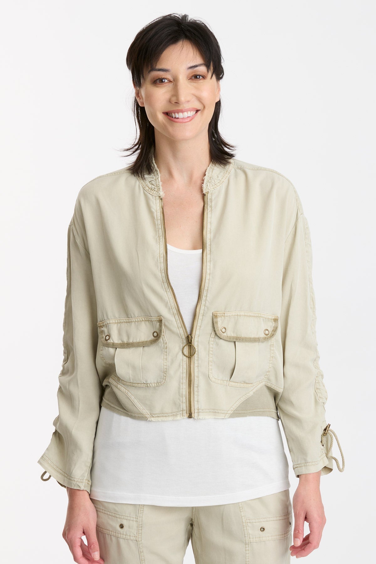 Xcvi Ralf Twill Varsity Jacket In Mira In Green