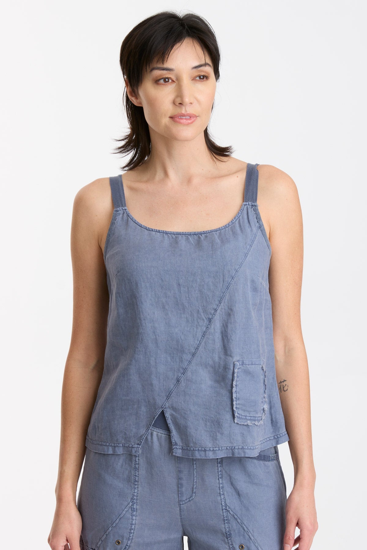 Xcvi Kiesten Asymmetrical Tank Top In Hypnotic In Blue
