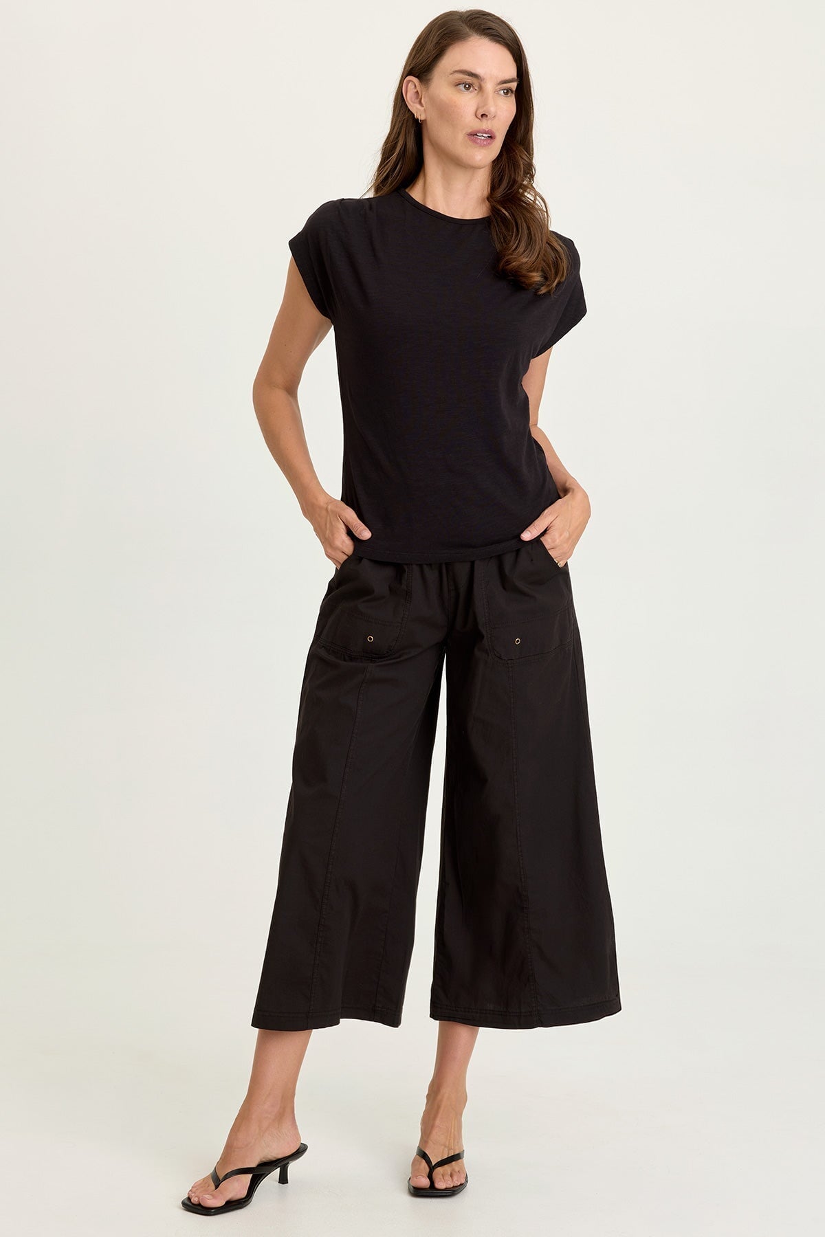 Wearables Gottfried Stretch Poplin Elastic Paperbag Waist Gaucho
