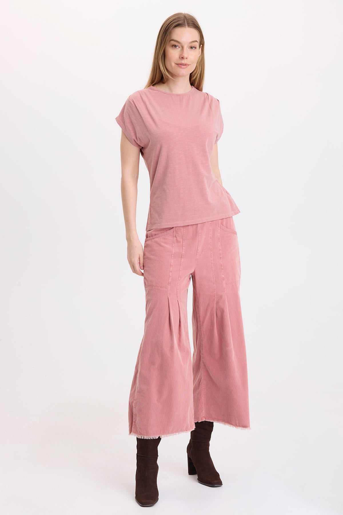 Arwen Soft Jersey Mock Neck Tee