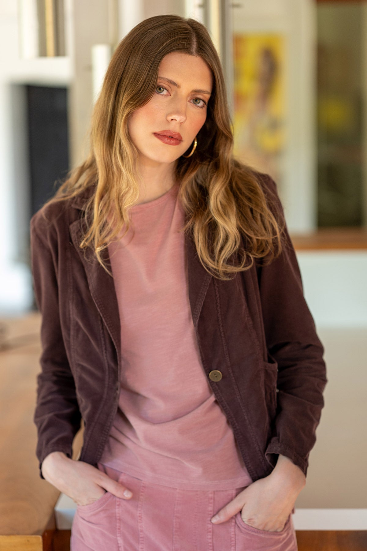 Arwen Soft Jersey Mock Neck Tee