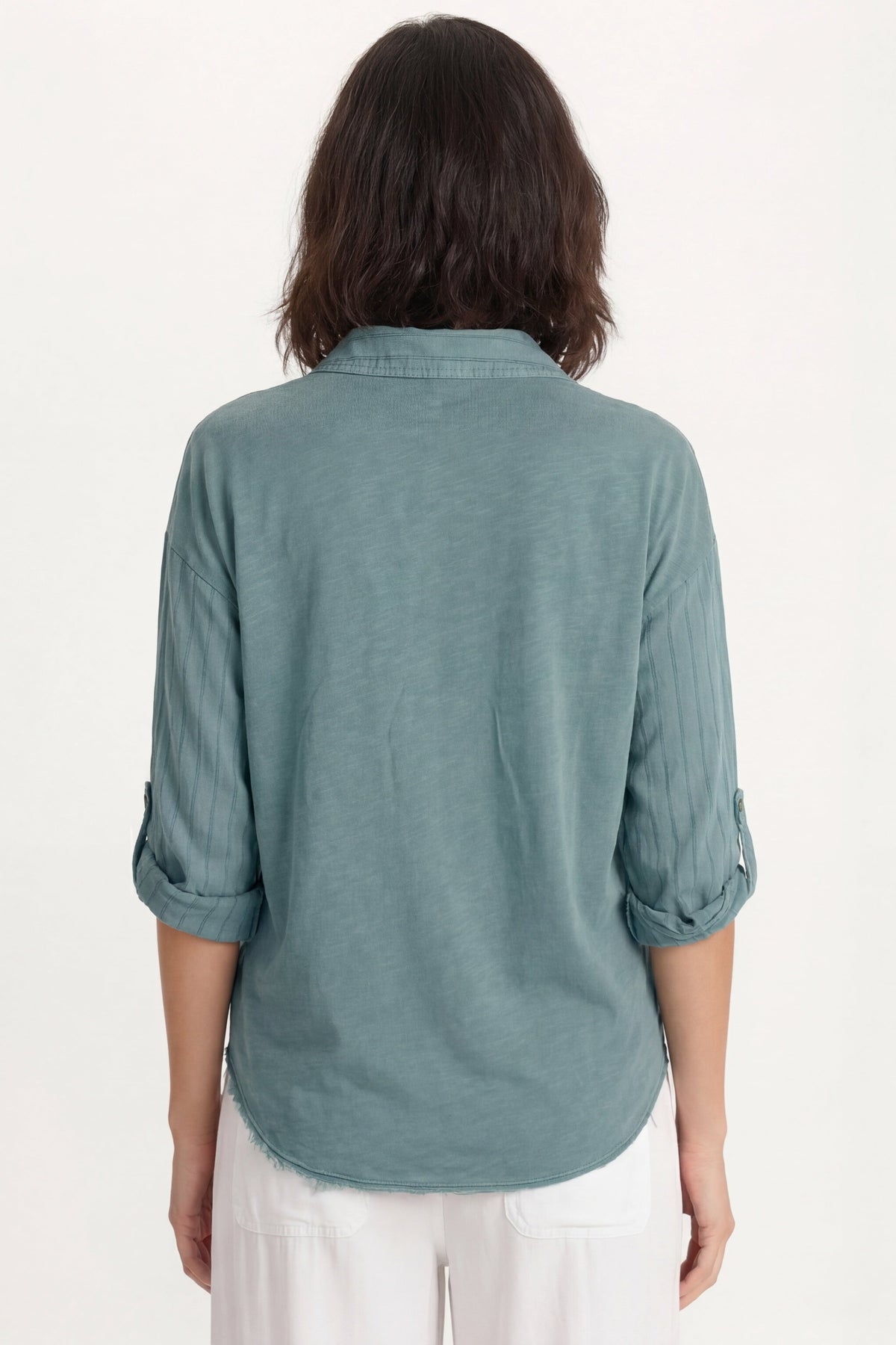 XCVI Kato Tie-Front Top with Flap Pockets 