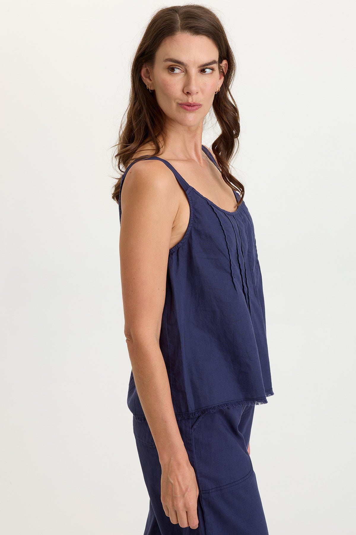 Wearables Shawnie Linen Billowy Pintuck Tank 