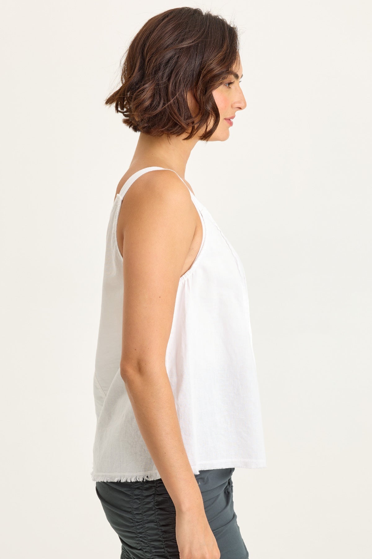 Wearables Shawnie Linen Billowy Pintuck Tank 
