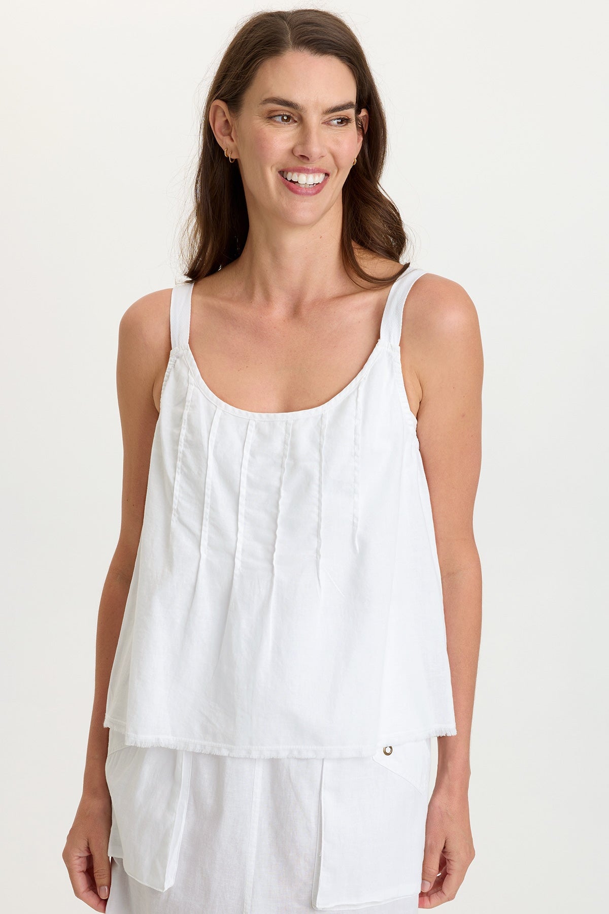 Wearables Shawnie Linen Billowy Pintuck Tank 