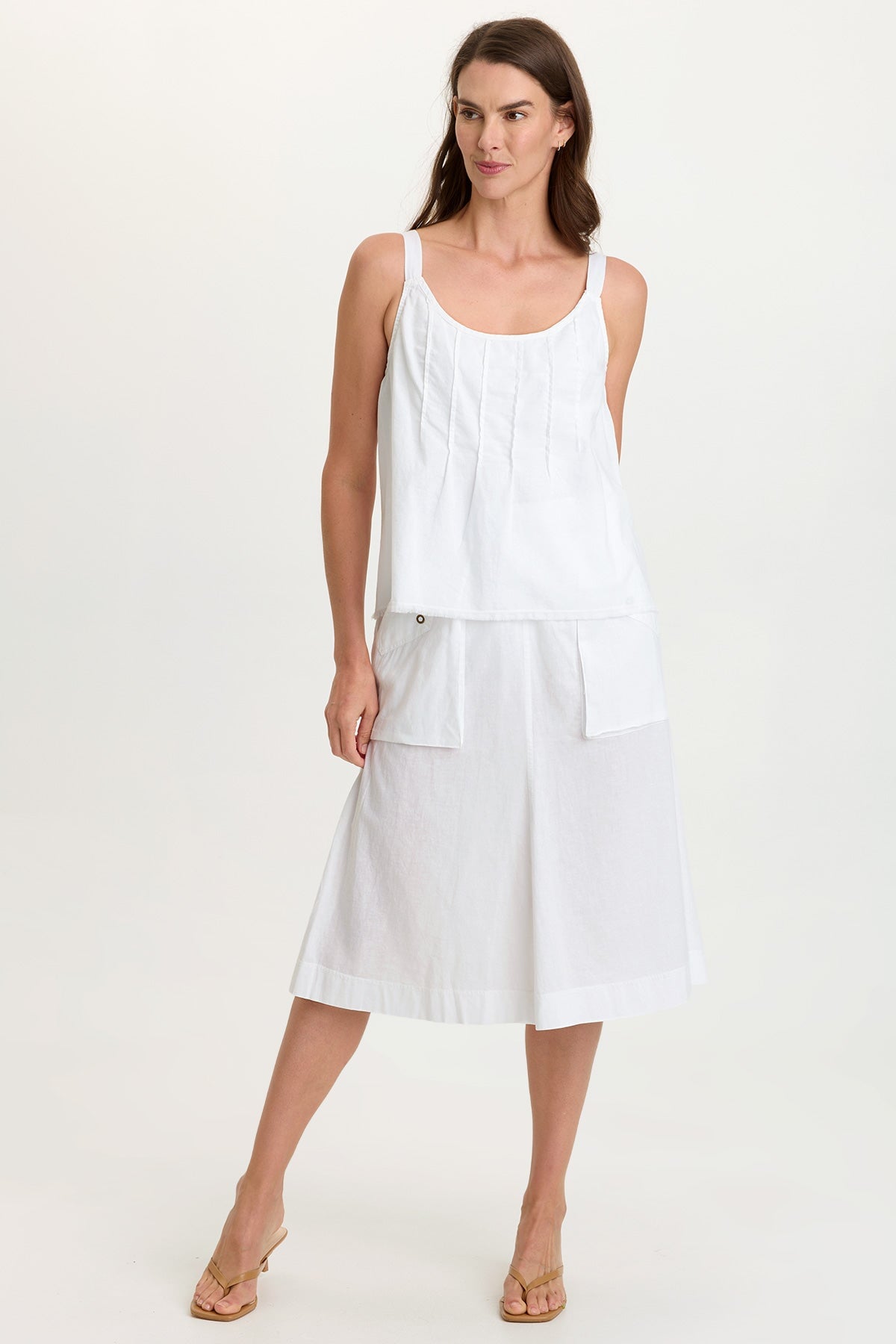 Wearables Parvati Cotton Linen Midi Skirt 