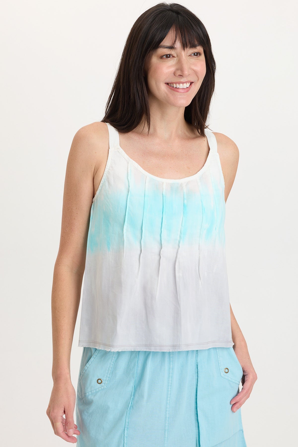 Wearables Shawnie Linen Billowy Pintuck Tank 