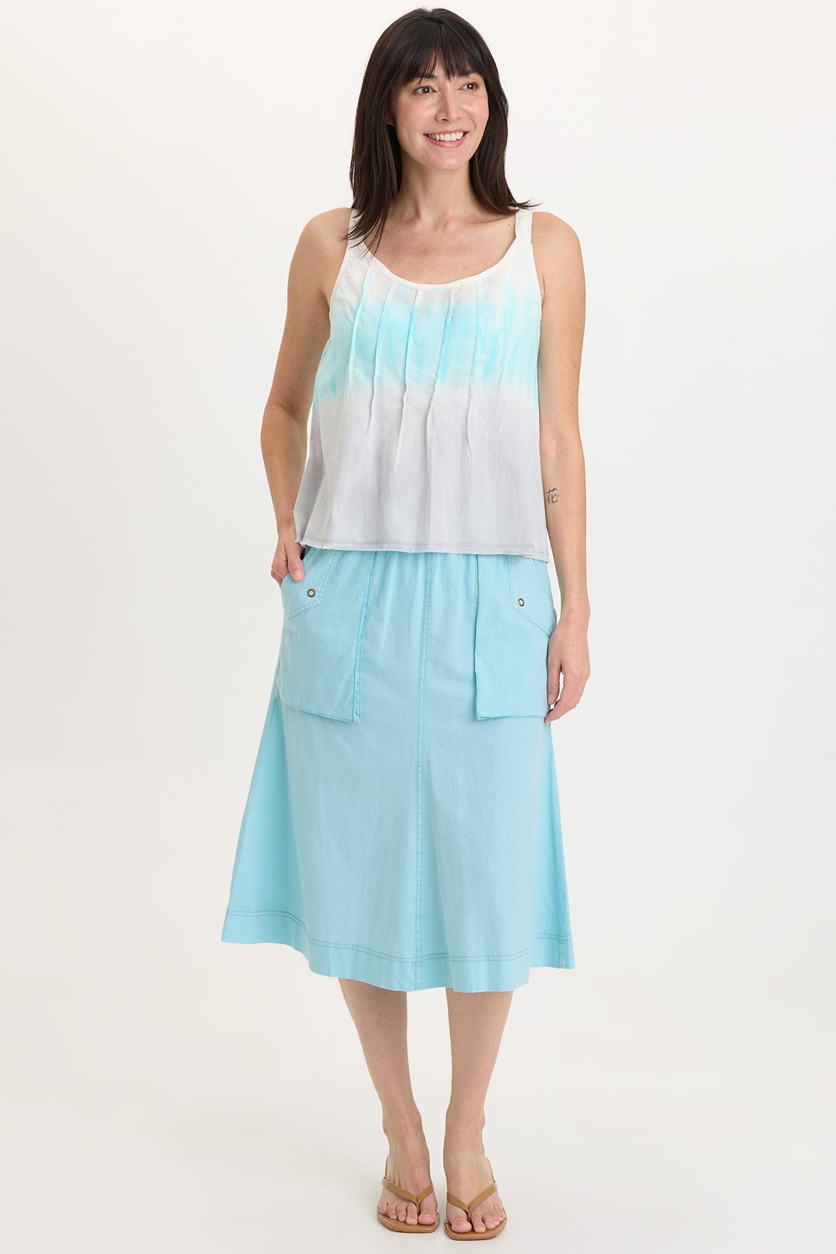Wearables Shawnie Linen Billowy Pintuck Tank 