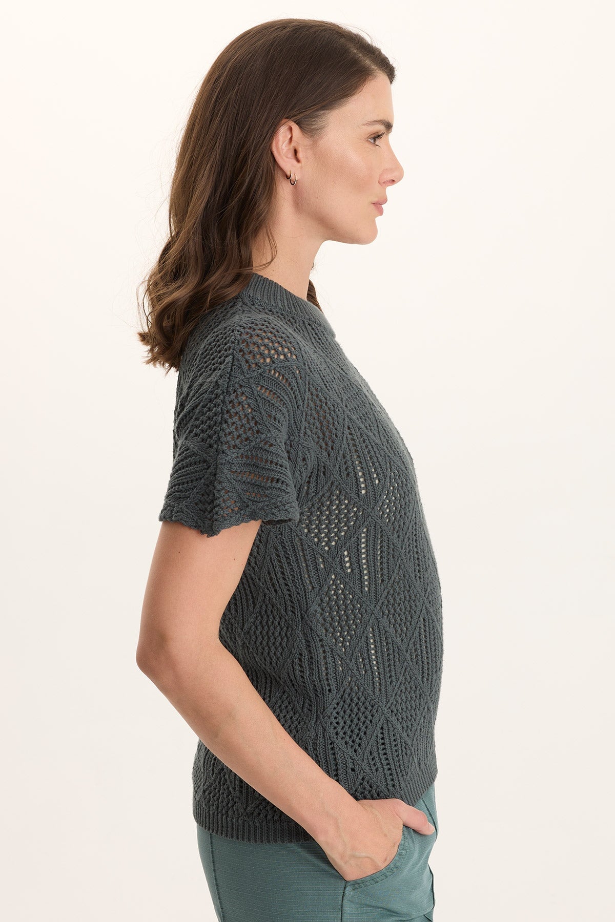 XCVI Copeland Cotton Knit Short-Sleeve Mock Neck Top 