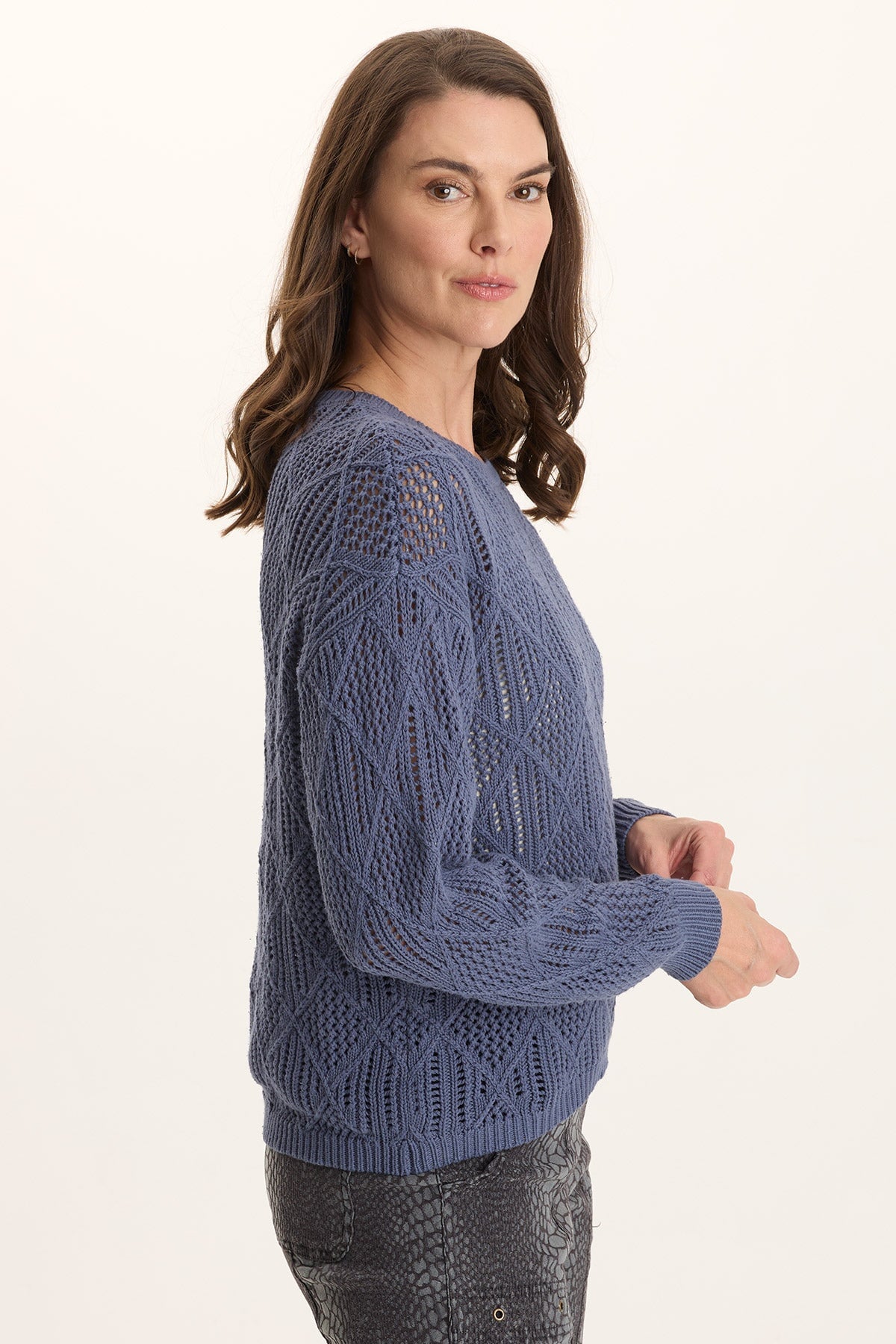 XCVI Rothwell Cotton Knit Relaxed-Fit Sweater Top 