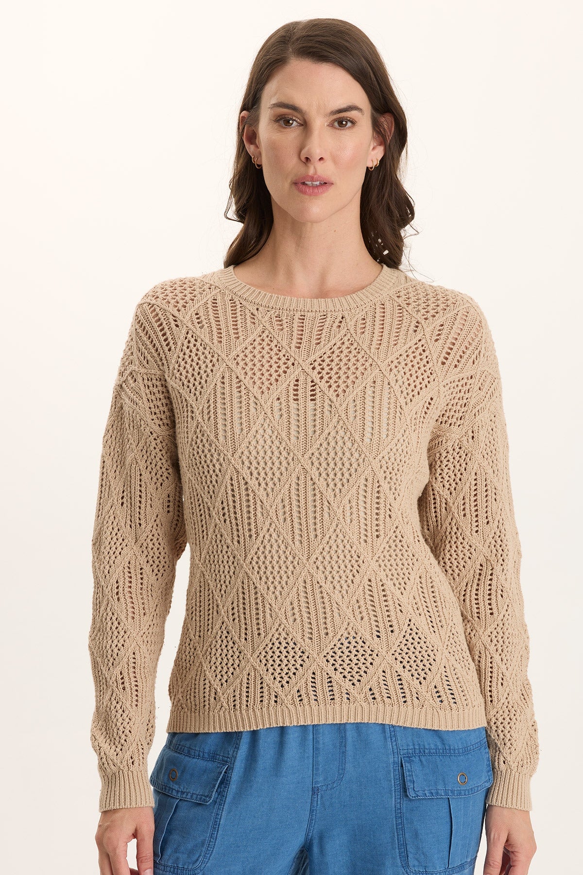 XCVI Rothwell Cotton Knit Relaxed Fit Long-Sleeve Sweater Top