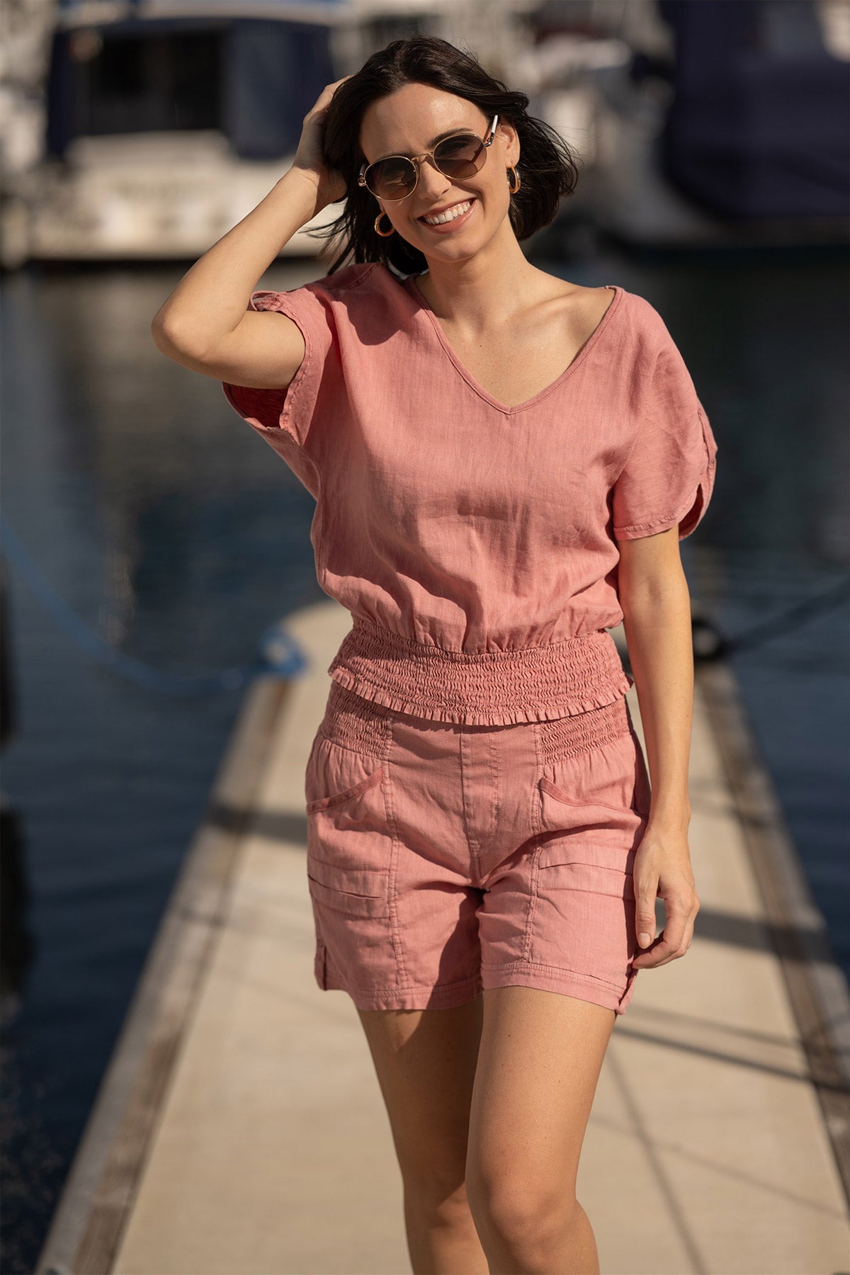 XCVI Rebel Linen Tabbed Short 