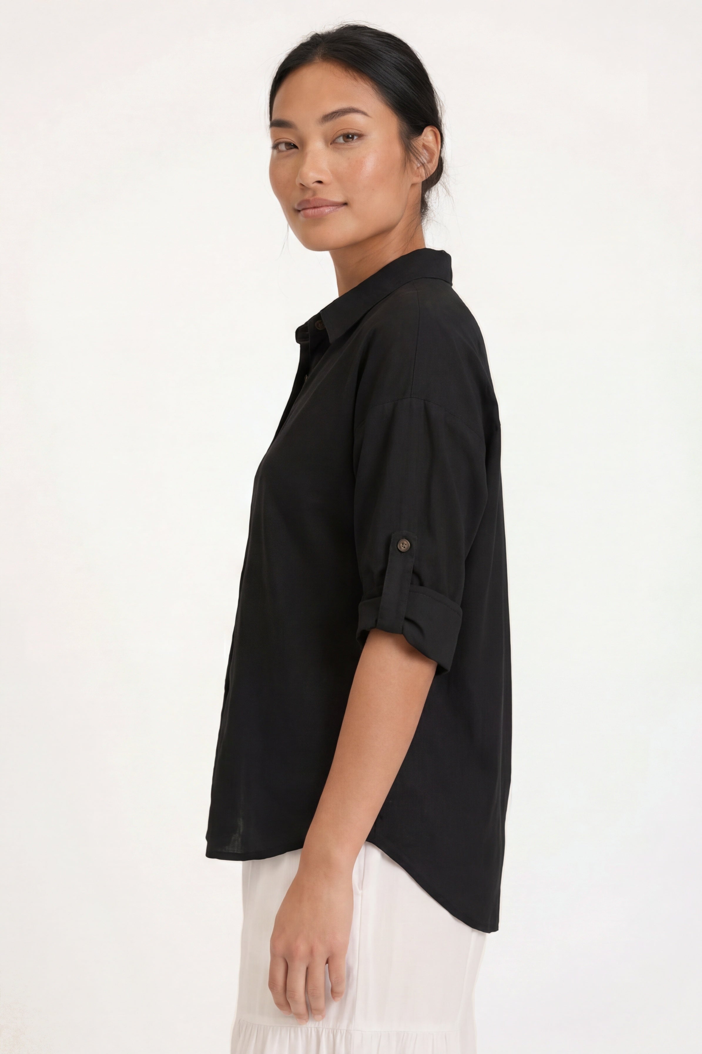 Wearables Carrie Linen 3/4-Sleeve Button-Up 