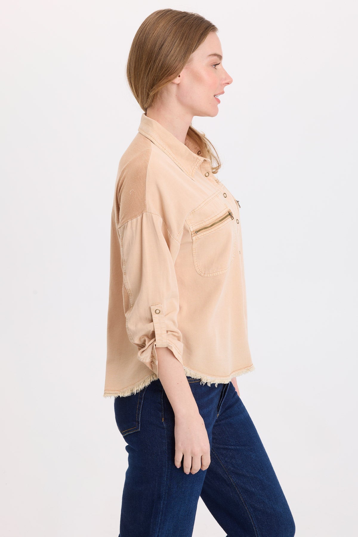 Wearables Knapp Distressed Cargo Button-Up 