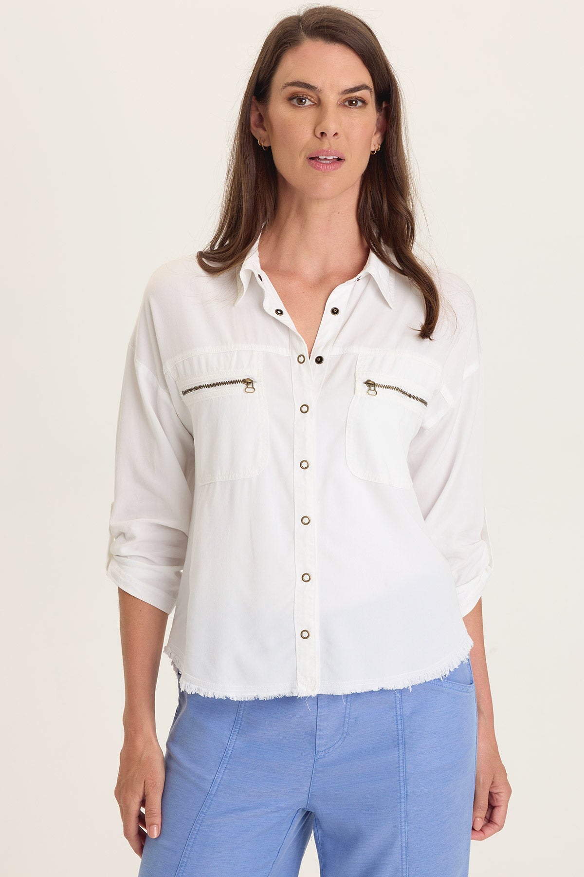 Wearables Knapp Distressed Cargo Button-Up 