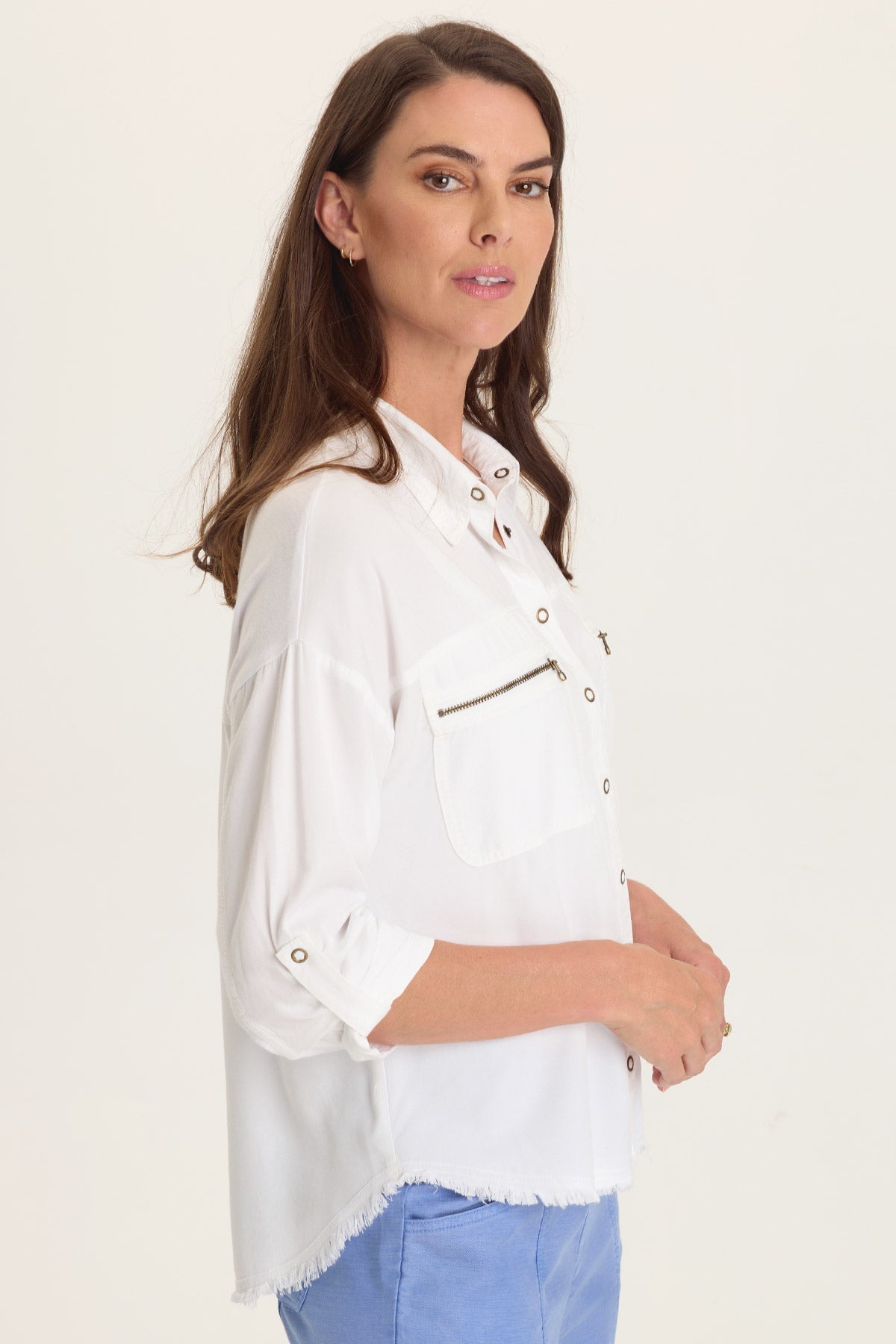 Wearables Knapp Distressed Cargo Button-Up 