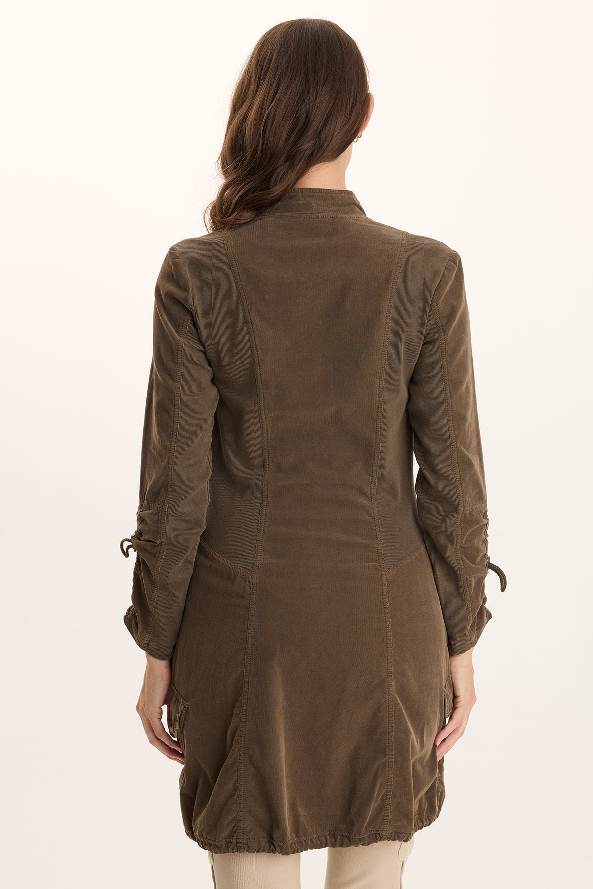 XCVI Anu Corduroy/Jersey Long-Sleeve Cinchable Jacket-Dress