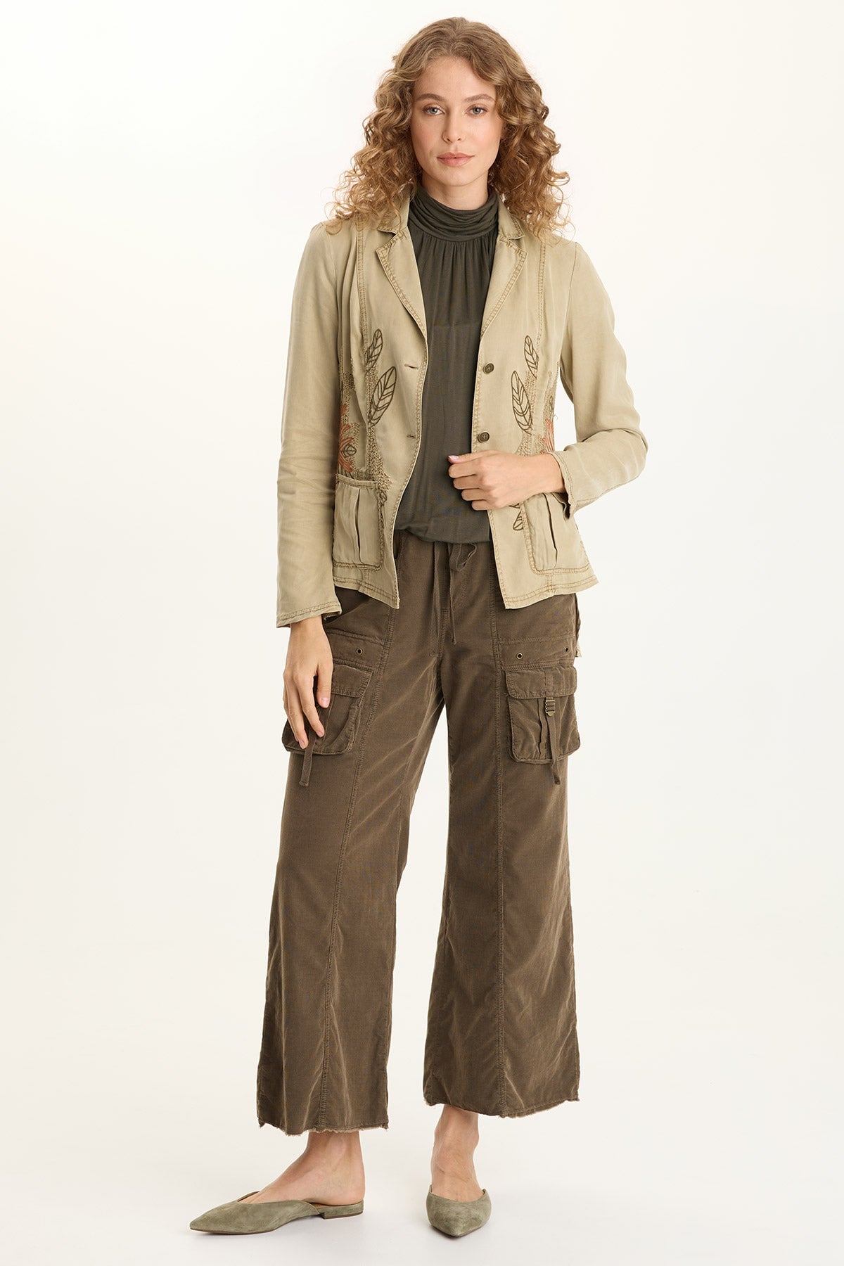 XCVI Embroidered Danski Twill Novelty Blazer