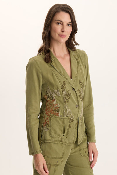 XCVI Embroidered Danski Twill Novelty Blazer