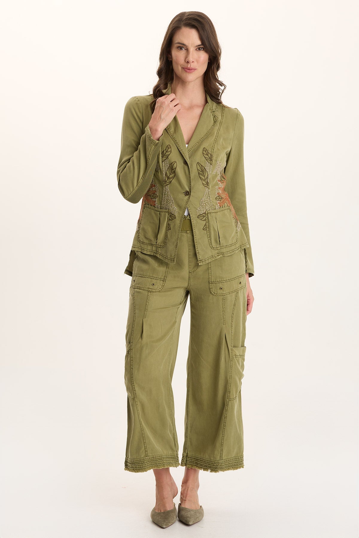 XCVI Embroidered Danski Twill Novelty Blazer