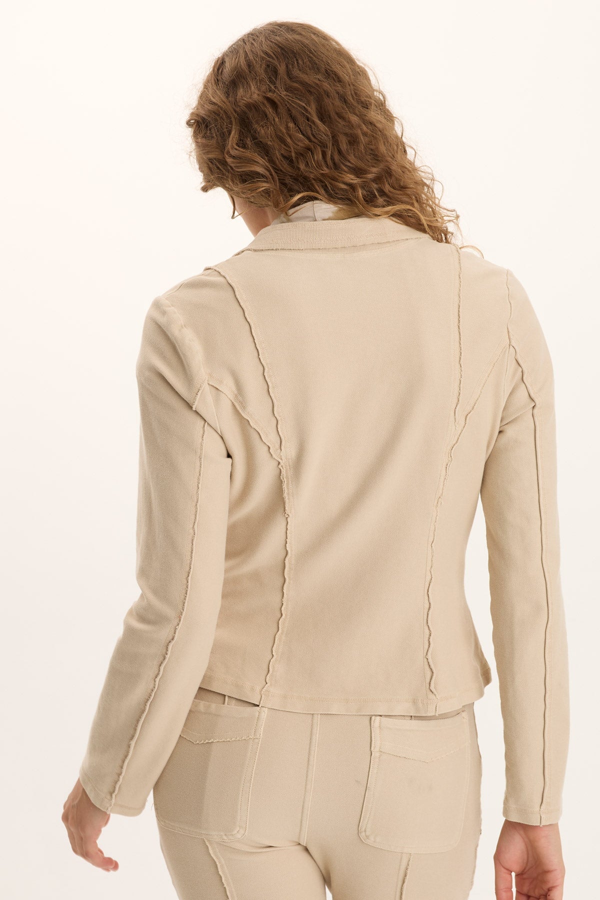 XCVI Dunne Twill Knit Fitted Blazer Jacket