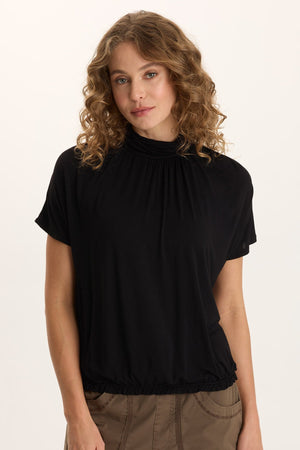 XCVI Viggo Soft Jersey Turtleneck Banded Tee