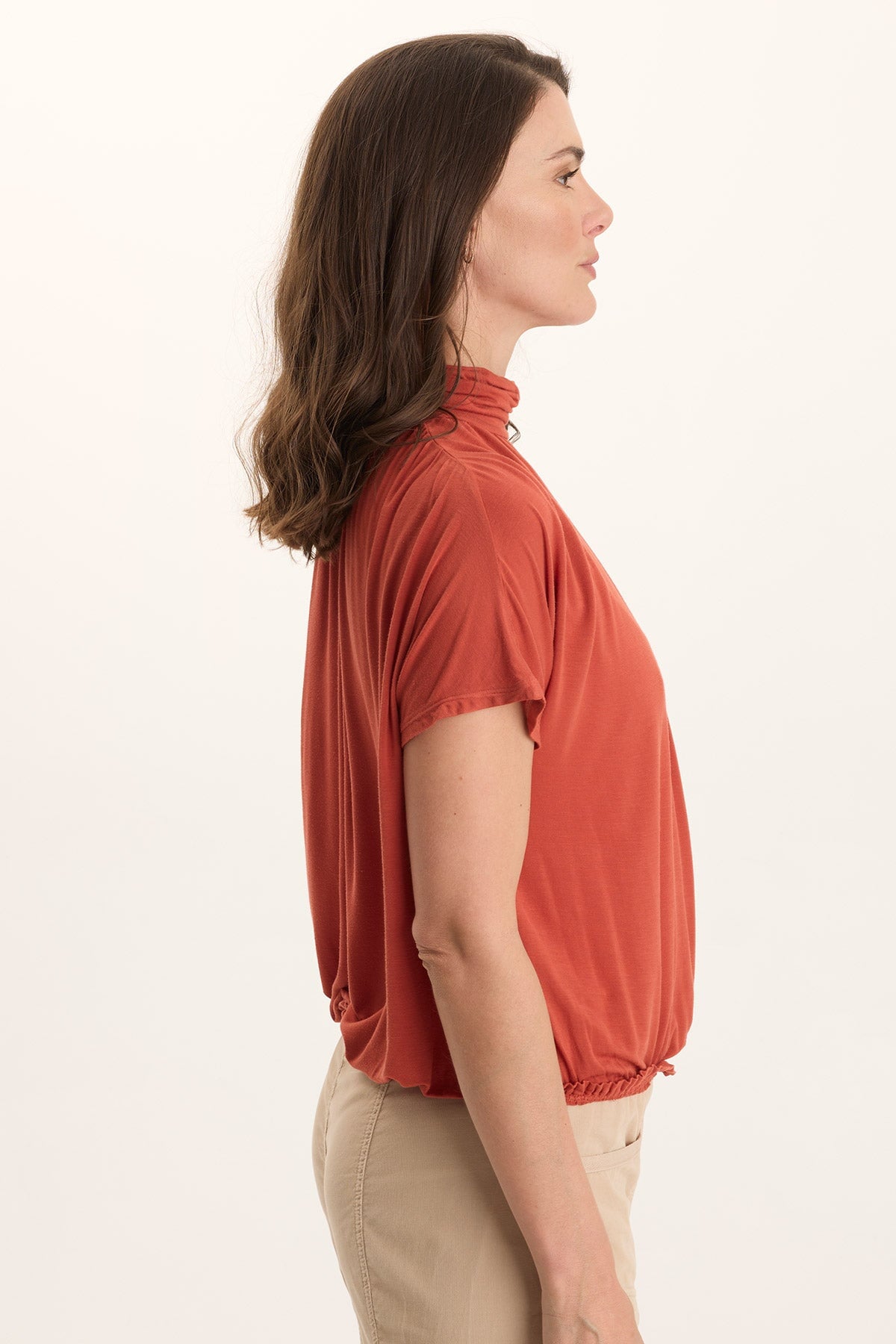 XCVI Viggo Soft Jersey Turtleneck Banded Tee 