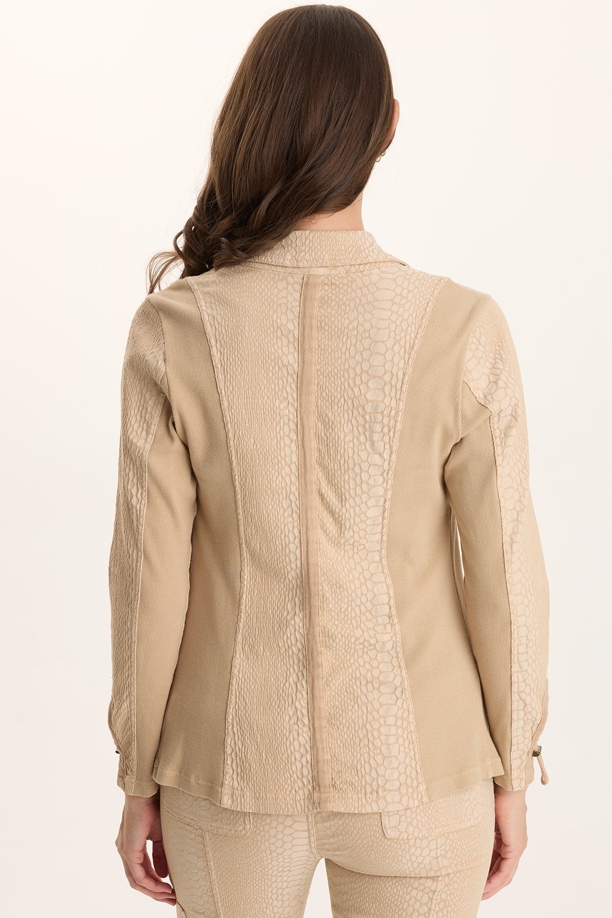 XCVI Kirklyn Textured Jacquard Novelty Stretch Blazer 