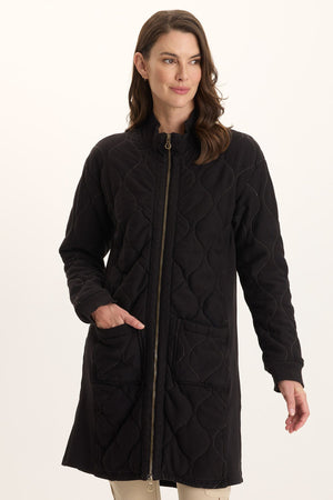 ジャケット・アウター Key Memory Quilt long coat Black XCVI Torston Quilted Longline Jacket