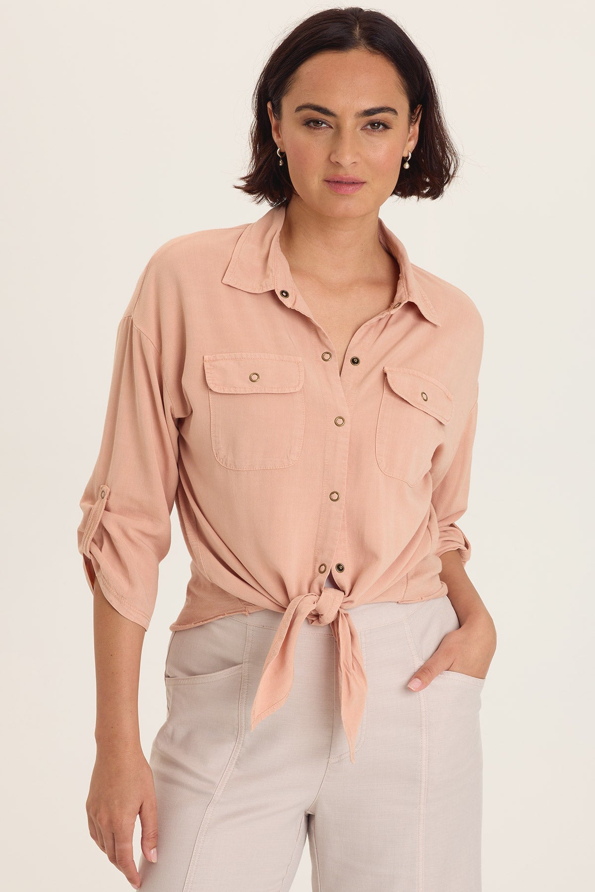 Wearables Tyrell Lightweight Tie-Front Button-Up 