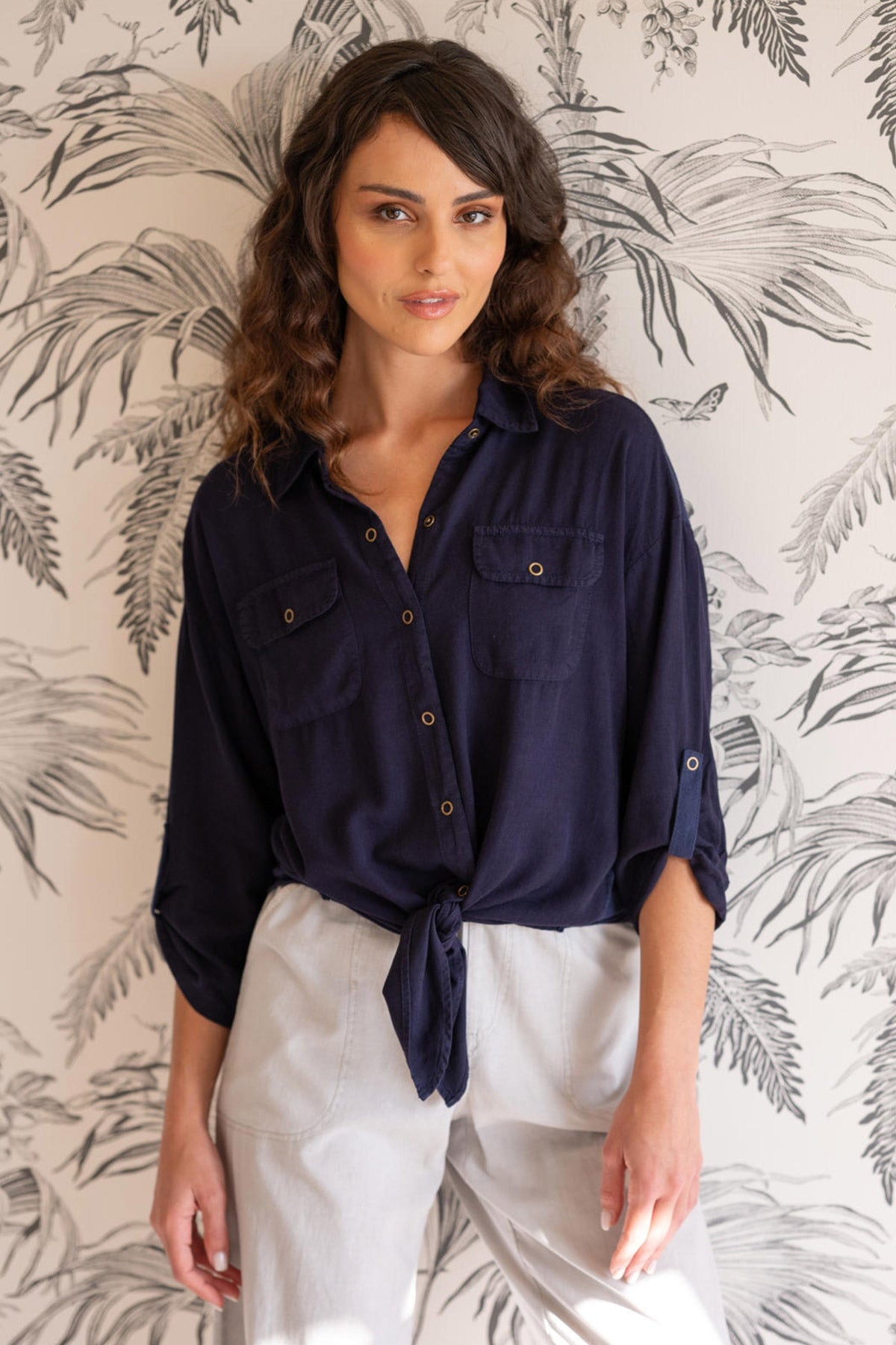 Wearables Tyrell Lightweight Tie-Front Button-Up 